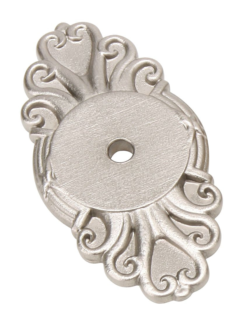 Emtek 86293US15 Ribbon and Reed Backplate for Cabinet Knob Satin Nickel Finish Main image
