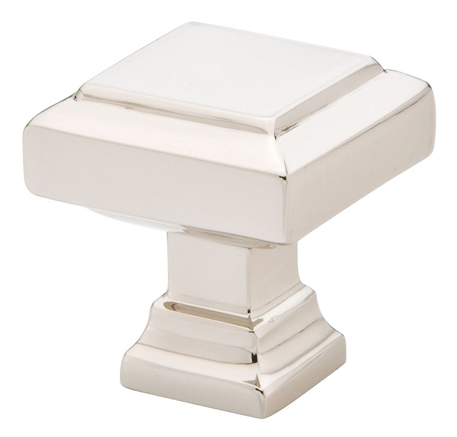 Emtek 86295US14 Geometric Square 1-1/4" Cabinet Knob Polished Nickel Lifetime Finish Main image