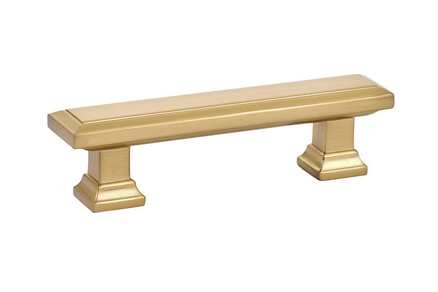 Emtek 86299US4 Geometric Rectangular Cabinet Pull with 3" Center to Center Satin Brass Finish Main image