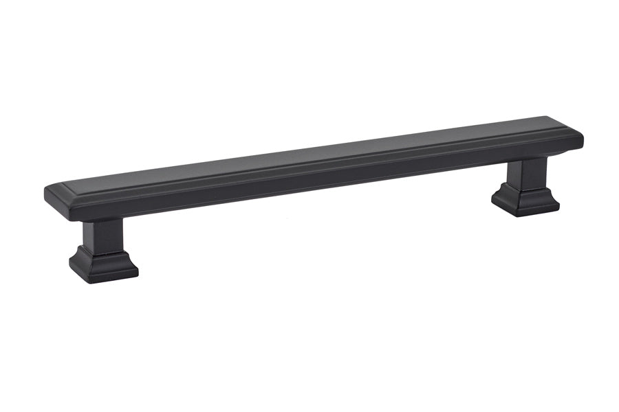 Emtek 86302US19 Geometric Rectangular Cabinet Pull with 6" Center to Center Flat Black Finish Main image