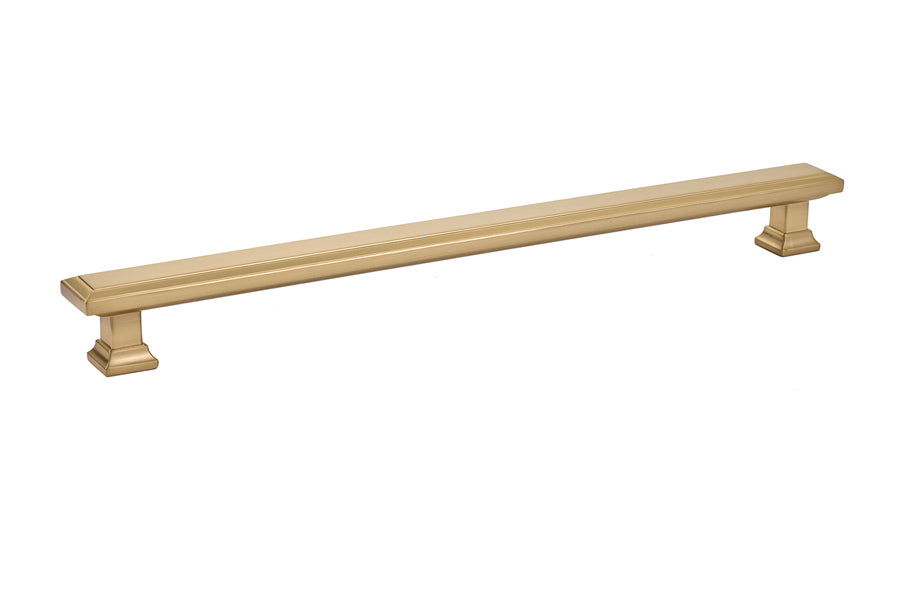 Emtek 86303US4 Geometric Rectangular Cabinet Pull with 10" Center to Center Satin Brass Finish Main image