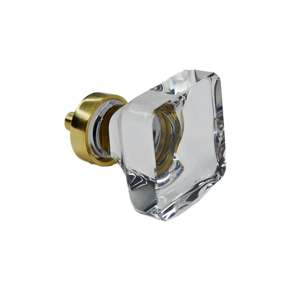 Emtek 86403US3 Square 1-3/8" Cabinet Knob Polished Brass Lifetime Finish Main image