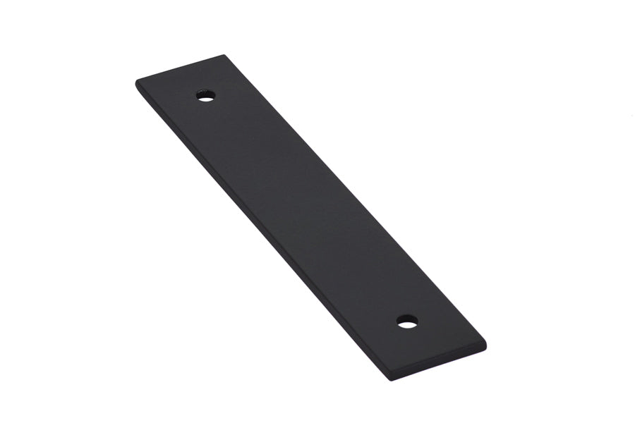 Emtek 86435US19 Art Deco Rectangular Backplate for Cabinet Pull with 4" Center to Center Flat Black Finish Main image