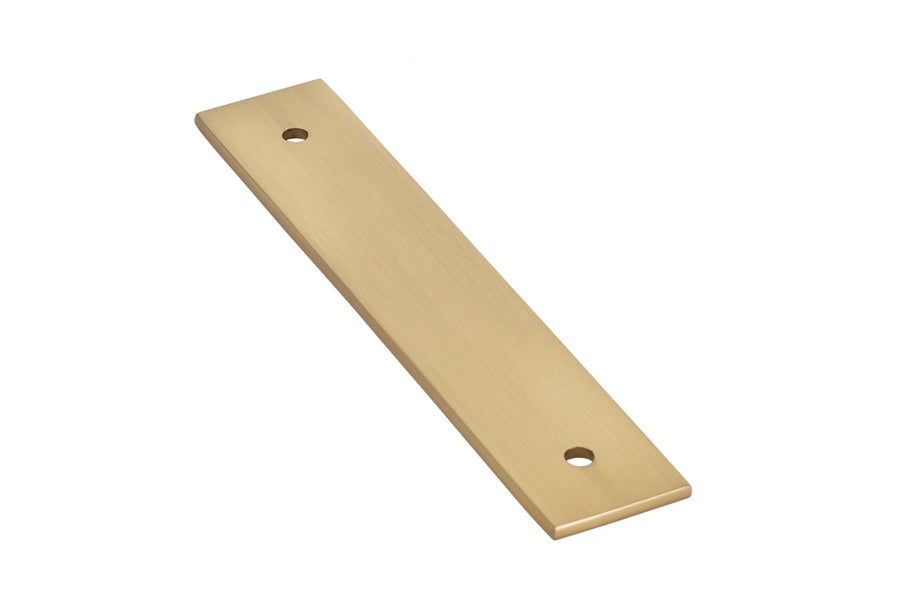 Emtek 86435US4 Art Deco Rectangular Backplate for Cabinet Pull with 4" Center to Center Satin Brass Finish Main image