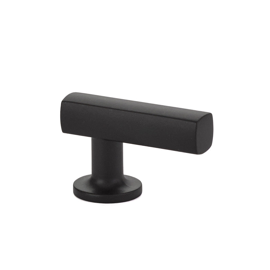 Emtek 86452US19 1-1/8" x 1-7/8" Freestone Finger Cabinet Pull Flat Black Finish Main image