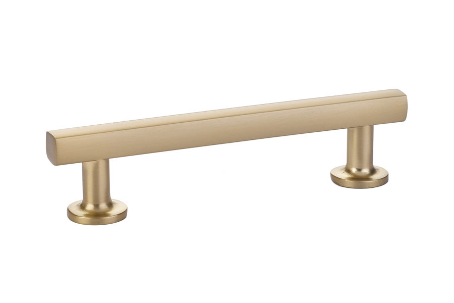 Emtek 86454US4 Freestone Cabinet Pull with 4" Center to Center Satin Brass Finish Main image