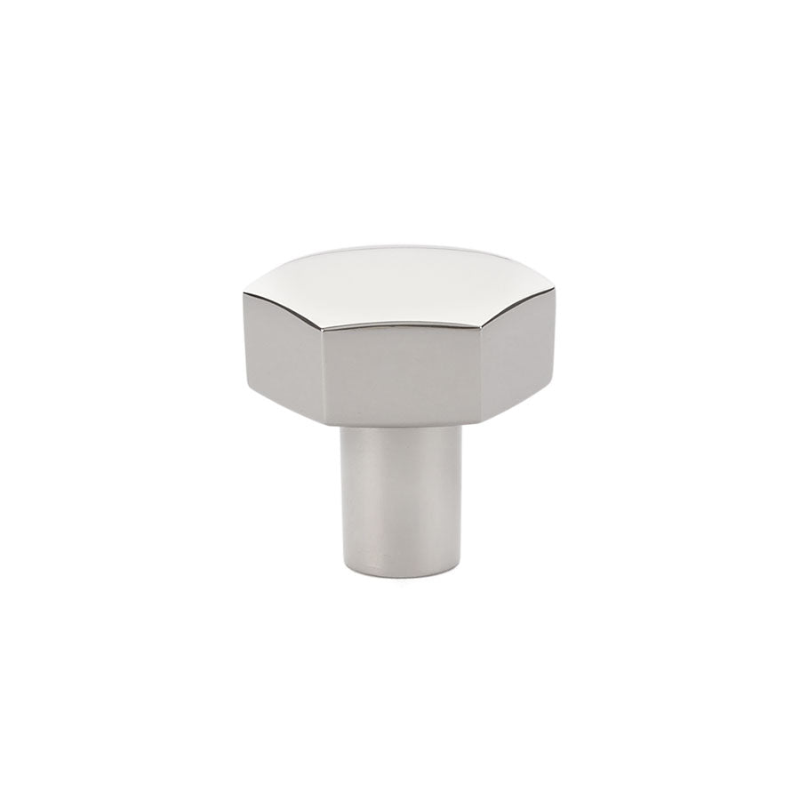 Emtek 86457US14 Mod Hex 1-1/8" Cabinet Knob Polished Nickel Lifetime Finish Main image