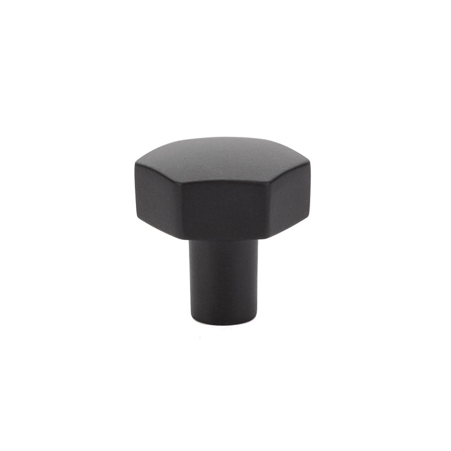Emtek 86457US19 Mod Hex 1-1/8" Cabinet Knob Flat Black Finish Main image