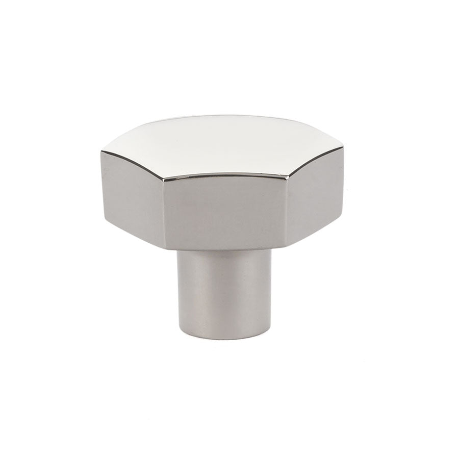 Emtek 86458US14 Mod Hex 1-1/2" Cabinet Knob Polished Nickel Lifetime Finish Main image