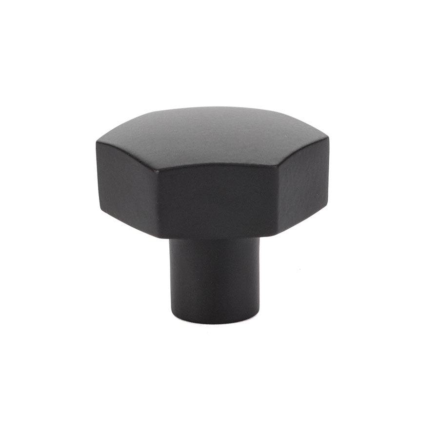 Emtek 86458US19 Mod Hex 1-1/2" Cabinet Knob Flat Black Finish Main image