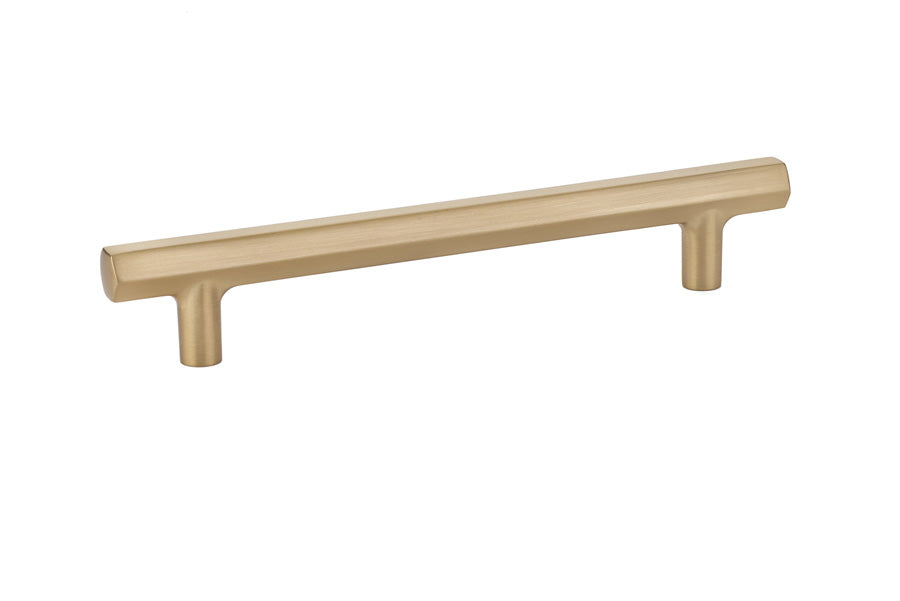 Emtek 86461US4 Mod Hex Cabinet Pull with 6" Center to Center Satin Brass Finish Main image