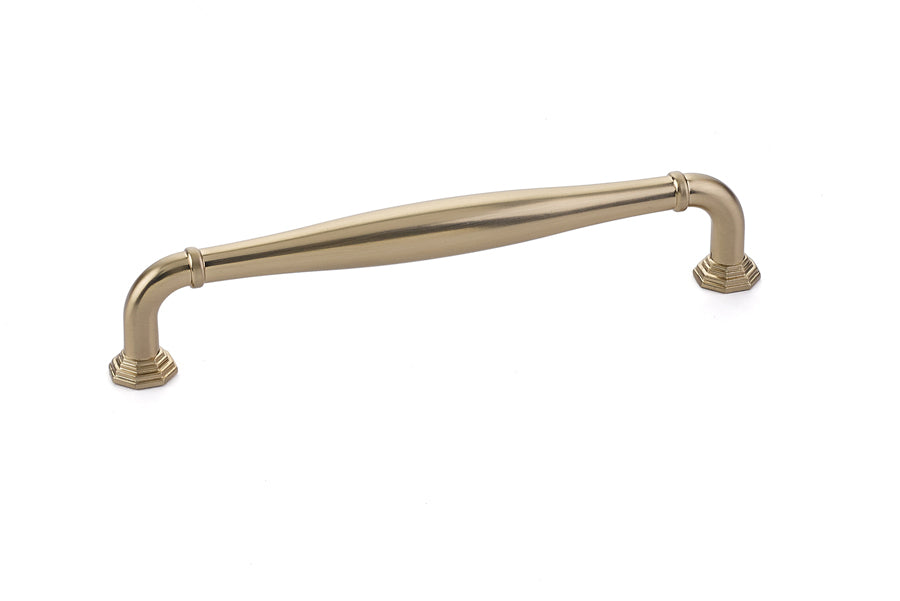 Emtek 86473US4 Blythe Cabinet Pull with 6" Center to Center Satin Brass Finish Main image