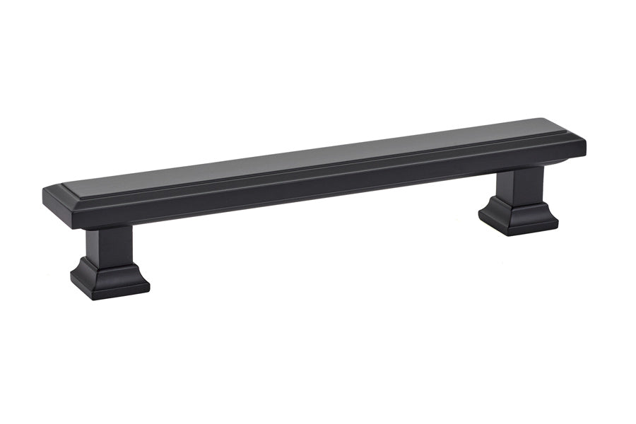 Emtek 86492US19 Geometric Rectangular Cabinet Pull with 5" Center to Center Flat Black Finish Main image