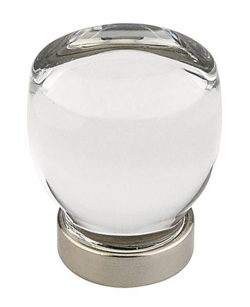 Emtek 86562US15 Juneau 1-1/8" Glass Cabinet Knob Satin Nickel Finish Main image