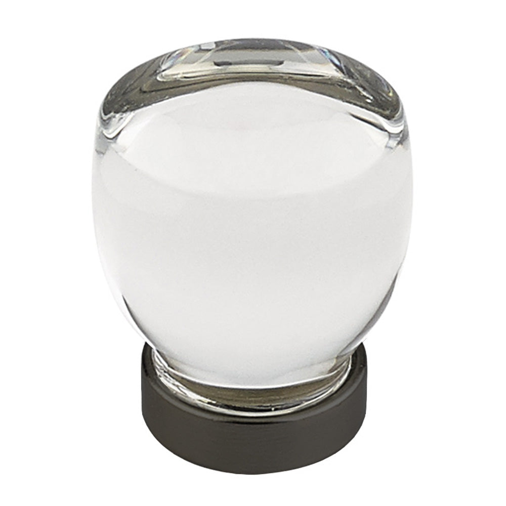 Emtek 86562US19 Juneau 1-1/8" Glass Cabinet Knob Flat Black Finish