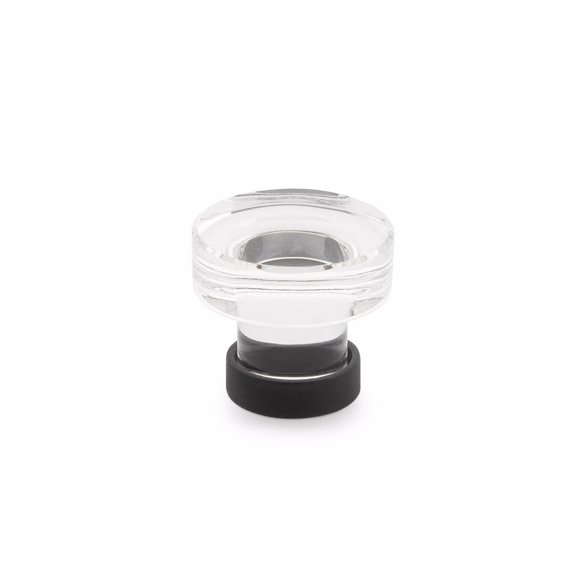 Emtek 86569US19 Grayson 1-1/4" Glass Cabinet Knob Flat Black Finish Main image