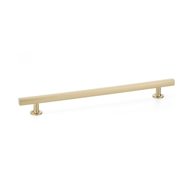 Emtek 86677US4 Freestone Cabinet Pull with 10" Center to Center Satin Brass Finish Main image