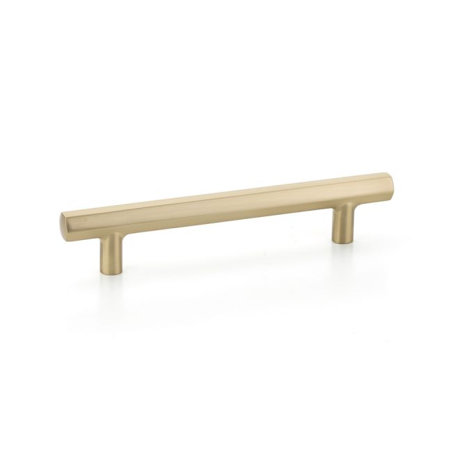 Emtek 86679US4 Mod Hex Cabinet Pull with 5" Center to Center Satin Brass Finish Main image