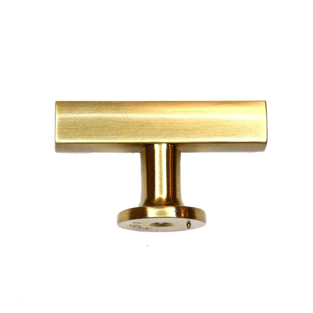 Emtek 86727US4 Freestone T Cabinet Knob Satin Brass Finish Main image