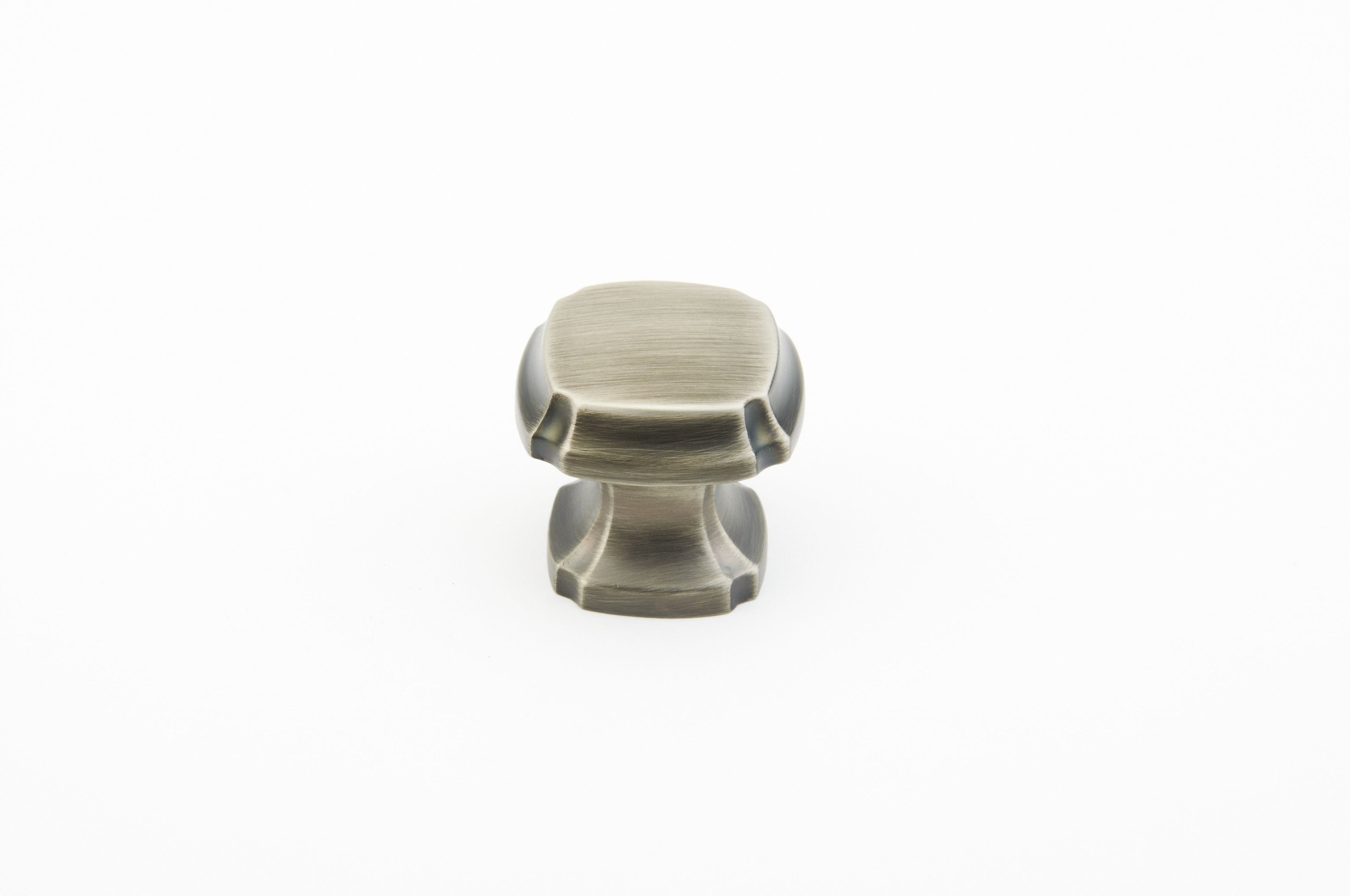 Schaub 882-AN 1-3/8" Empire Square Cabinet Knob Antique Nickel Finish