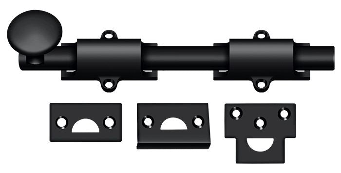 Deltana 8SB19 8" Surface Bolt; Heavy Duty; Black Finish Main image