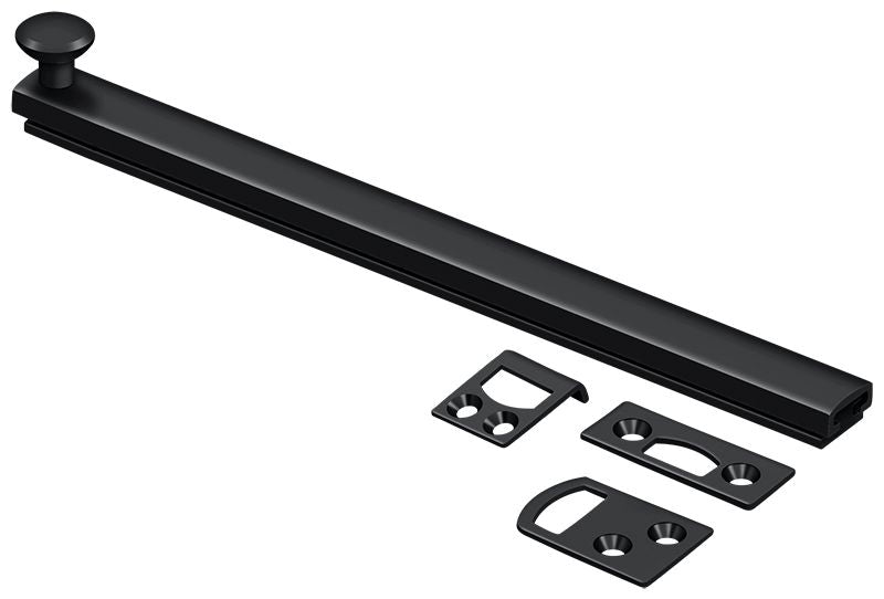 Deltana 8SBCS19 8" Surface Bolt; Concealed Screw; Heavy Duty; Black Finish Main image