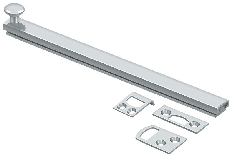 Deltana 8SBCS26 8" Surface Bolt; Concealed Screw; Heavy Duty; Bright Chrome Finish Main image