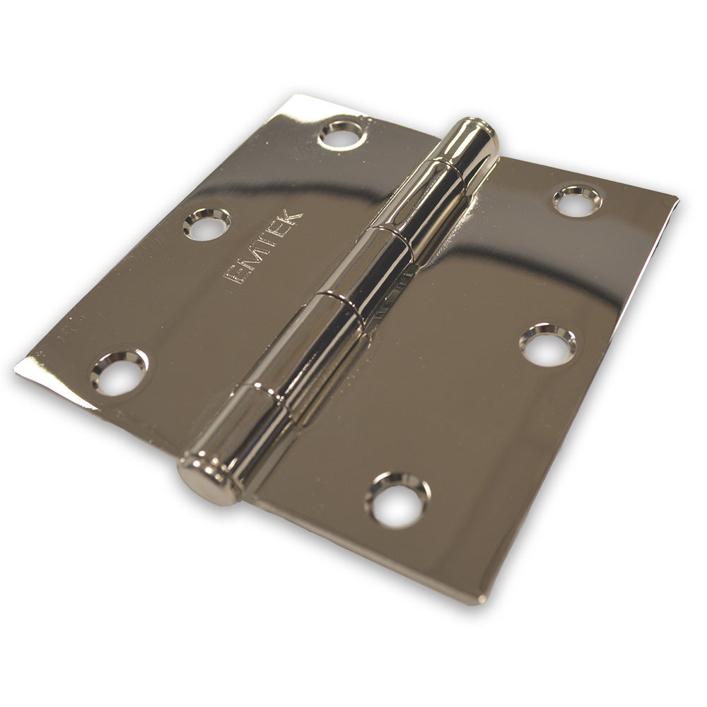 Emtek 91013US14 Pair of 3-1/2" x 3-1/2" Square Steel Residential Duty Hinges Polished Nickel Finish Main image