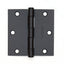 Emtek 91013US19 Pair of 3-1/2" x 3-1/2" Square Steel Residential Duty Hinges Flat Black Finish