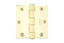 Emtek 91013US3 Pair of 3-1/2" x 3-1/2" Square Steel Residential Duty Hinges Polished Brass Lifetime Finish