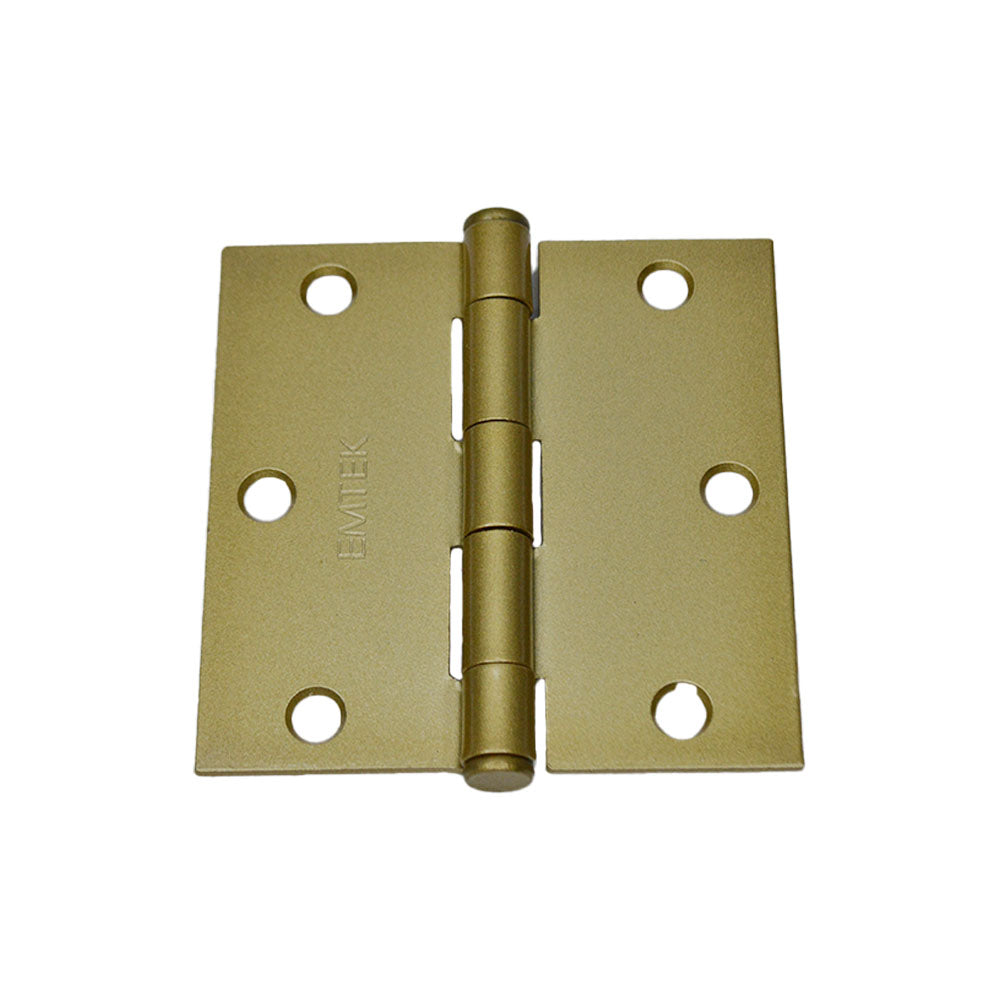Emtek 91013US4 Pair of 3-1/2" x 3-1/2" Square Steel Residential Duty Hinges Satin Brass Finish Main image