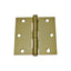 Emtek 91013US4 Pair of 3-1/2" x 3-1/2" Square Steel Residential Duty Hinges Satin Brass Finish
