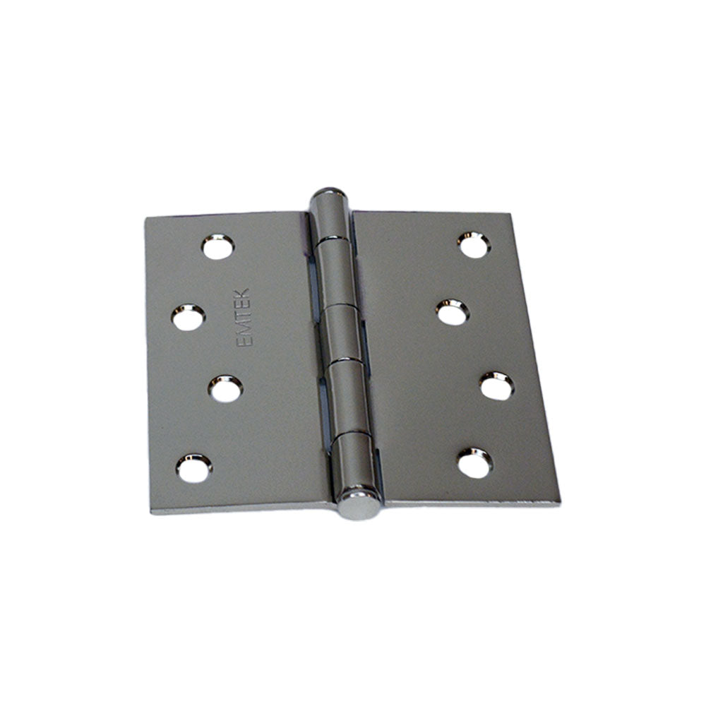 Emtek 91014US14 Pair of 4" x 4" Square Steel Residential Duty Hinges Polished Nickel Finish Main image