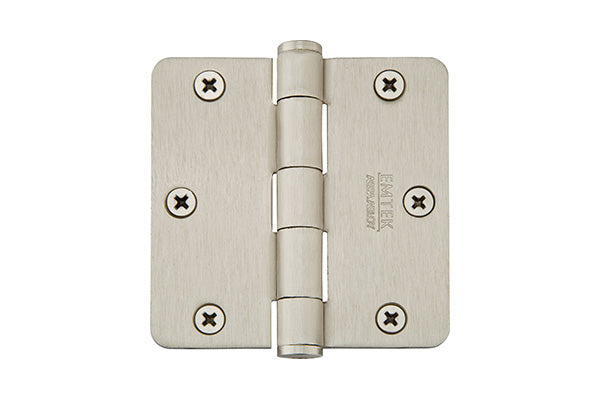 Emtek 91023US15 Pair of 3-1/2" x 3-1/2" 1/4" Radius Steel Residential Duty Hinges Satin Nickel Finish Main image