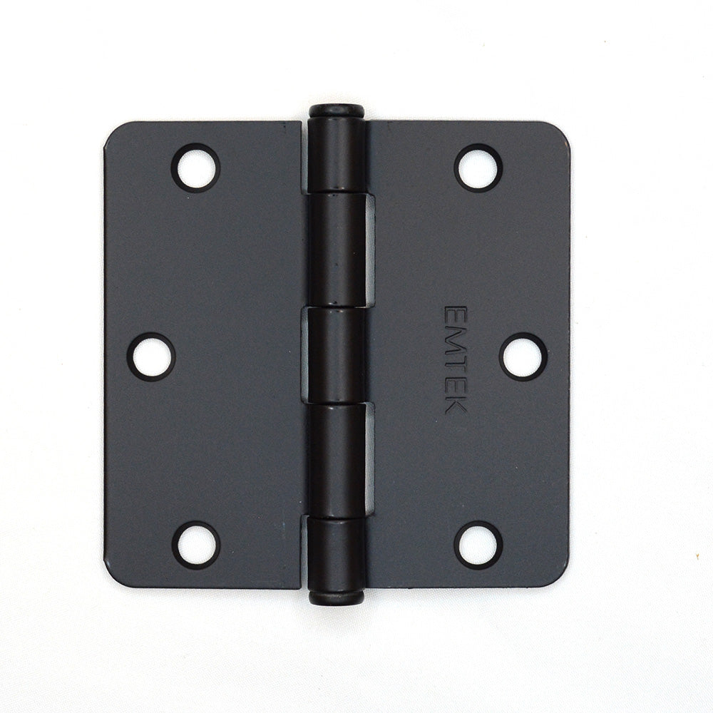 Emtek 91023US19 Pair of 3-1/2" x 3-1/2" 1/4" Radius Steel Residential Duty Hinges Flat Black Finish Main image