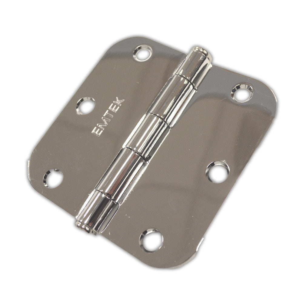 Emtek 91033US26 Pair of 3-1/2" x 3-1/2" 5/8" Radius Steel Residential Duty Hinges Polished Chrome Finish Main image