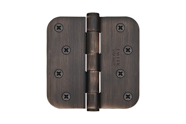 Emtek 91034US10B Pair of 4" x 4" 5/8" Radius Steel Residential Duty Hinges Oil Rubbed Bronze Finish Main image
