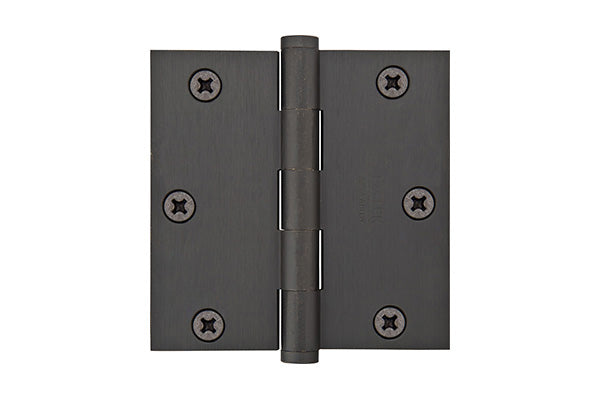 Emtek 92013US10B Pair of 3-1/2" x 3-1/2" Square Steel Heavy Duty Hinges Oil Rubbed Bronze Finish Main image