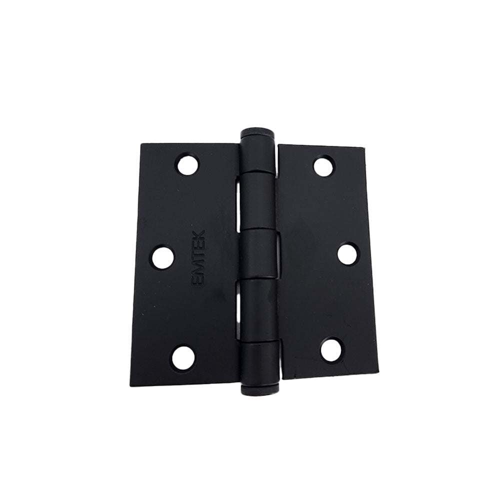 Emtek 92013US19 Pair of 3-1/2" x 3-1/2" Square Steel Heavy Duty Hinges Flat Black Finish Main image