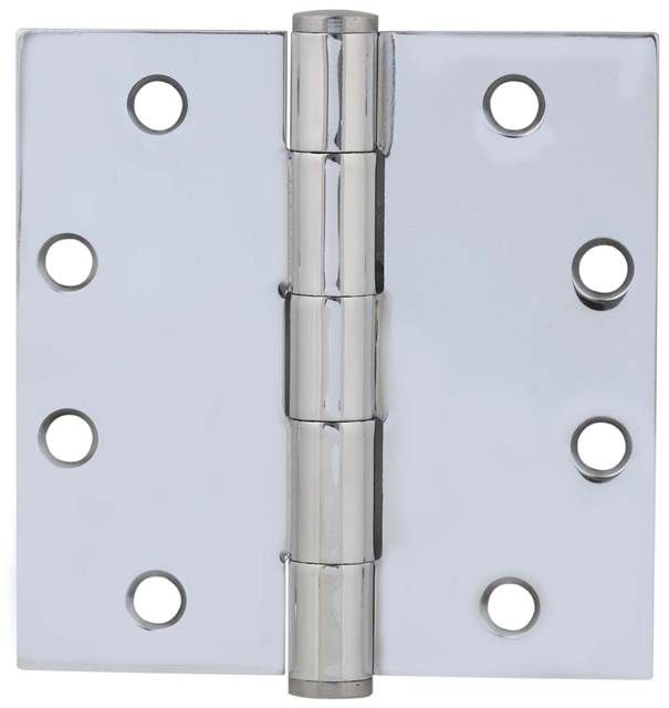 Emtek 92015US26 Pair of 4-1/2" x 4-1/2" Square Steel Heavy Duty Hinges Polished Chrome Finish Main image