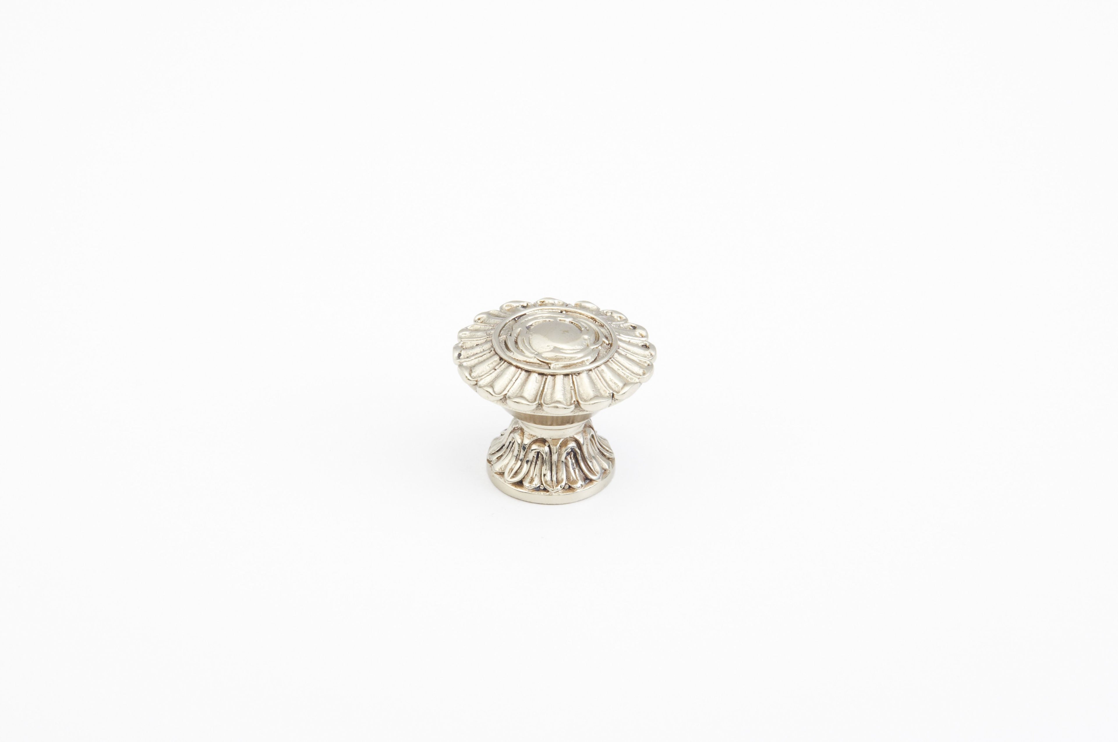 Schaub 936-WB 1-1/4" French Court Cabinet Knob White Brass Finish