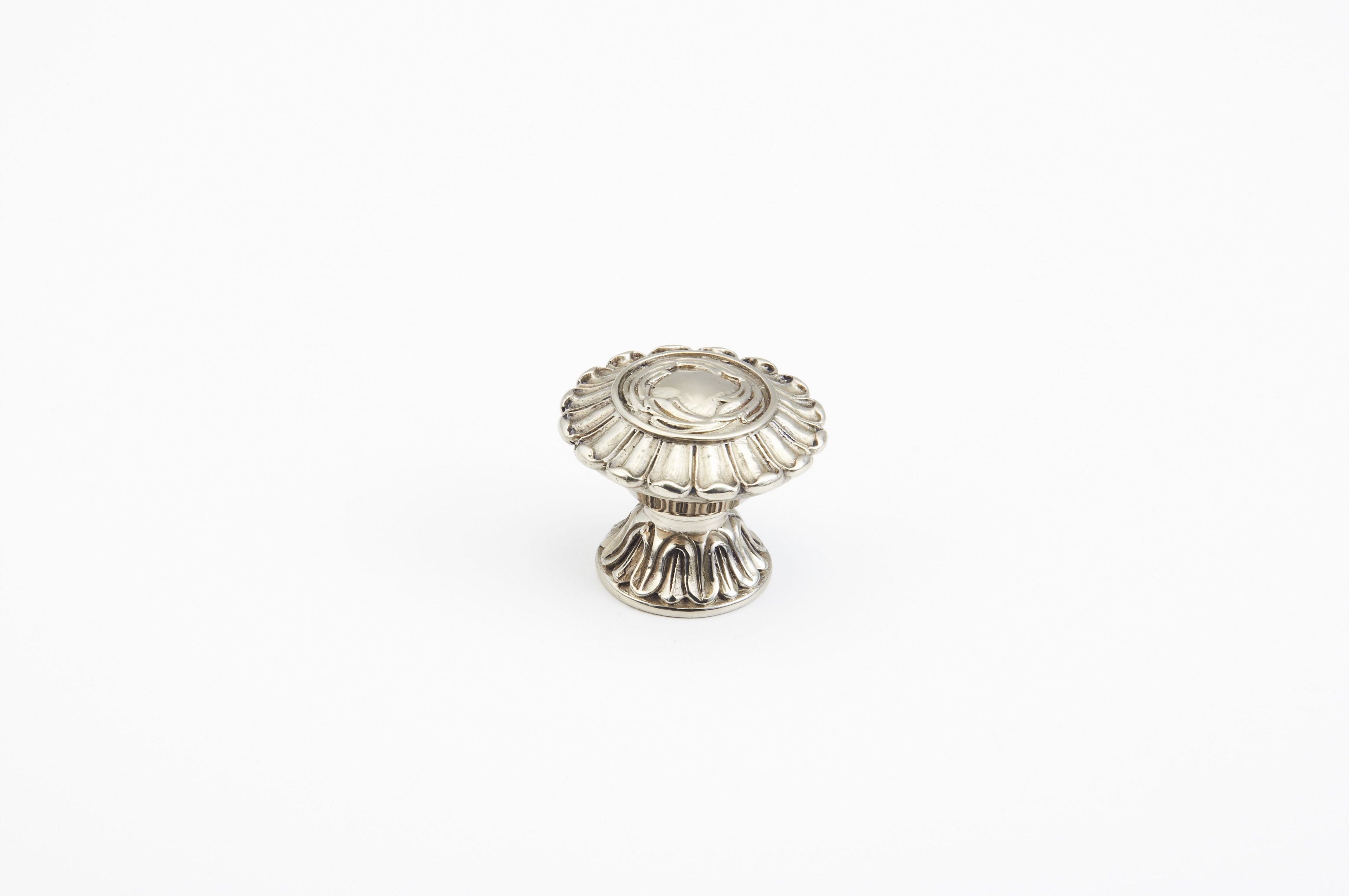 Schaub 937-WB 1-1/2" French Court Cabinet Knob White Brass Finish