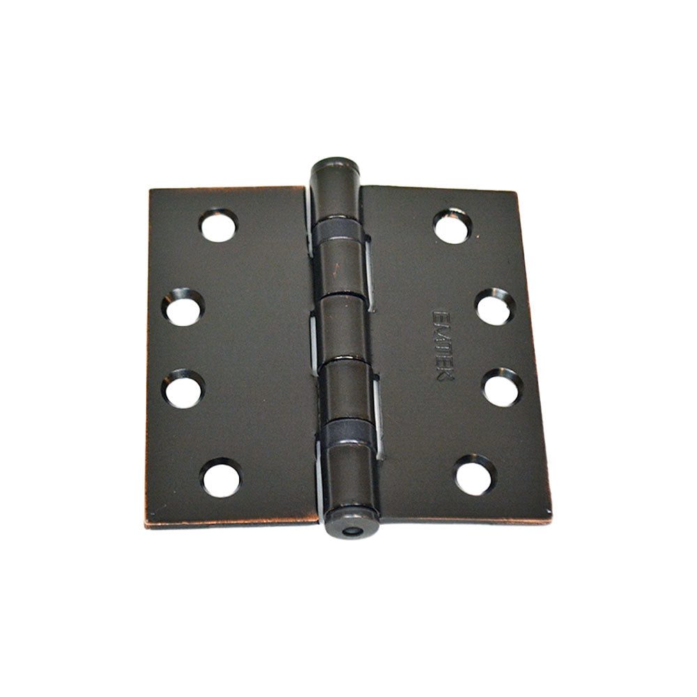 Emtek 94014US10B Pair of 4" x 4" Square Steel Heavy Duty Ball Bearing Hinges Oil Rubbed Bronze Finish Main image