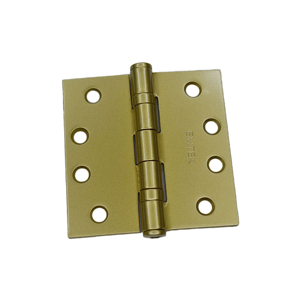 Emtek 94014US4 Pair of 4" x 4" Square Steel Heavy Duty Ball Bearing Hinges Satin Brass Finish Main image