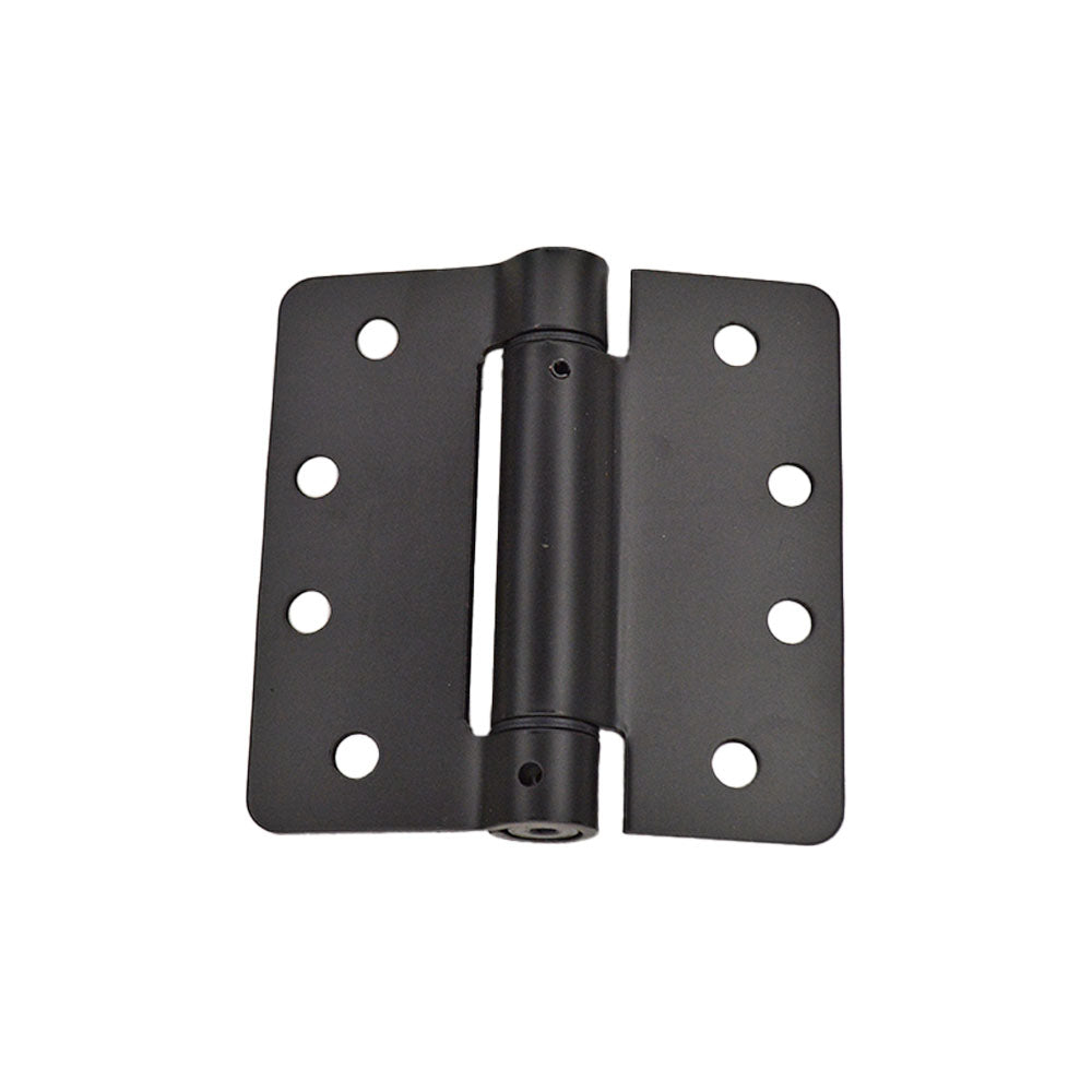 Emtek 95024US19 Pair of 4" x 4" 1/4" Radius UL Steel Spring Hinges Flat Black Finish Main image