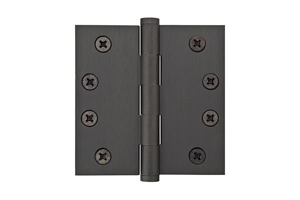 Emtek 96214US10B Pair of 4" x 4" Square Solid Brass Heavy Duty Hinges Oil Rubbed Bronze Finish Main image