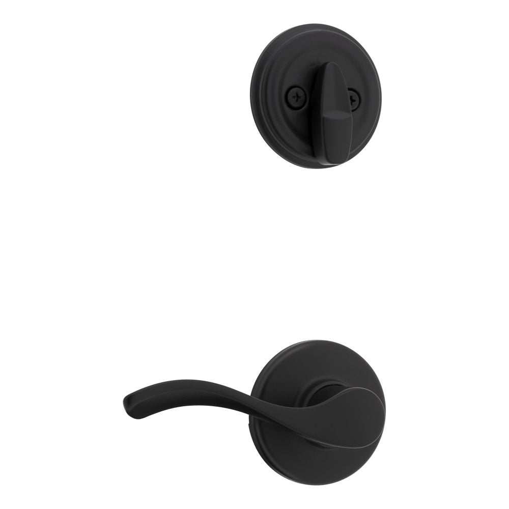 Kwikset 966BLRH-514.UNIV Right Hand Balboa Lever Interior Single Cylinder Handleset Trim Compatible with Both the 800 Series and 687 Series Handlesets Matte Black Finish