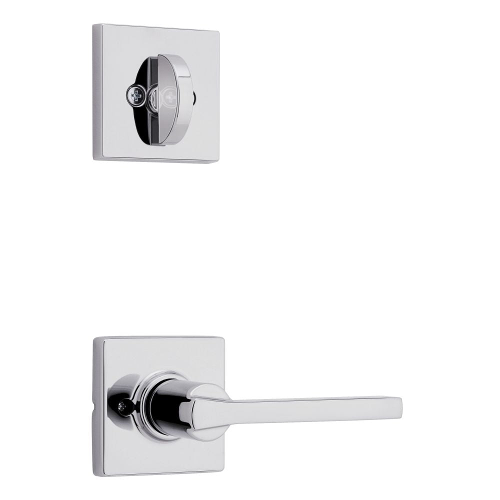 Kwikset 966CSLSQT-26.UNIV Casey Lever with Square Rose Interior Single Cylinder Handleset Trim for Both 800 and 687 Series Handlesets Bright Chrome Finish