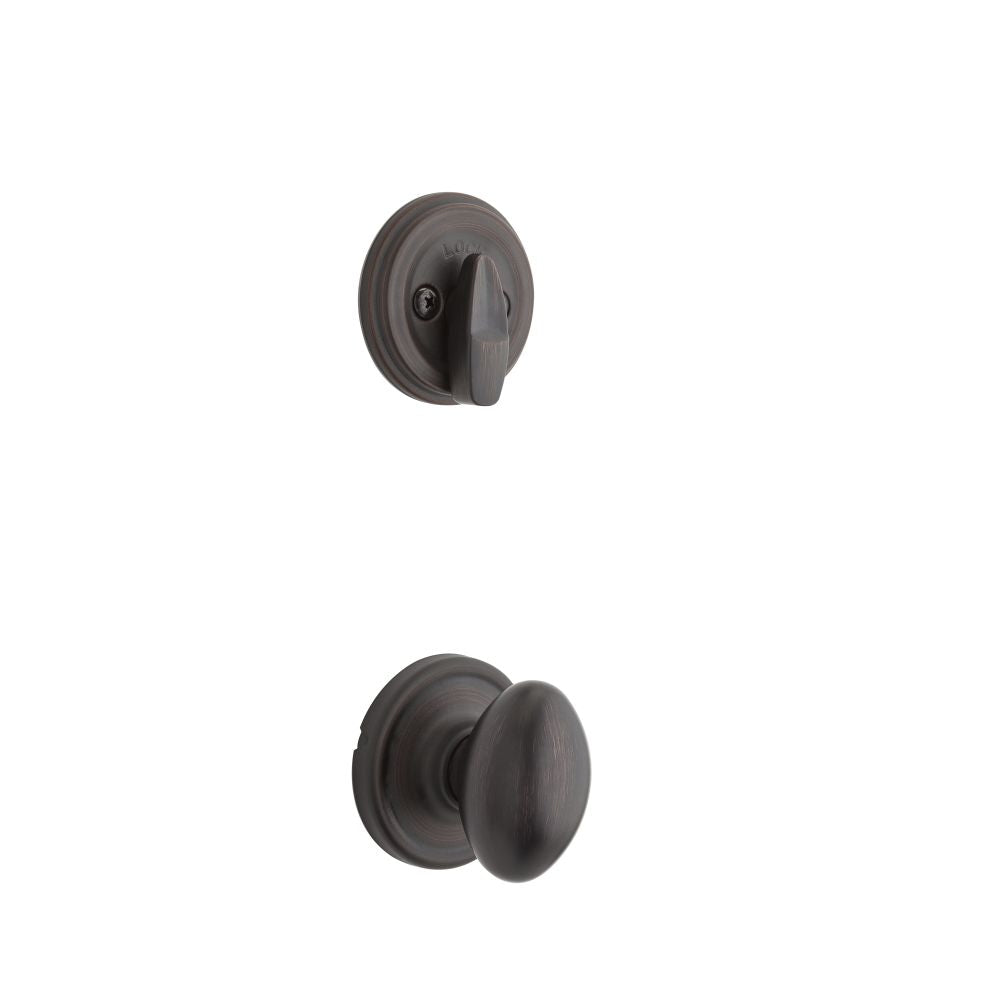 Kwikset 966L-11P.UNIV Laurel Knob Interior Single Cylinder Handleset Trim for Both 800 and 687 Series Handlesets Venetian Bronze Finish