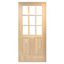 9 Lite Pine Clear Glass French Door